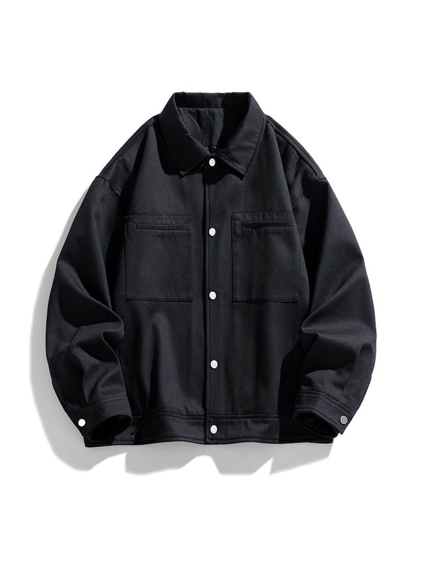 Men's Plus Size Snap-Down Jacket – 100% Cotton Oversized Fit