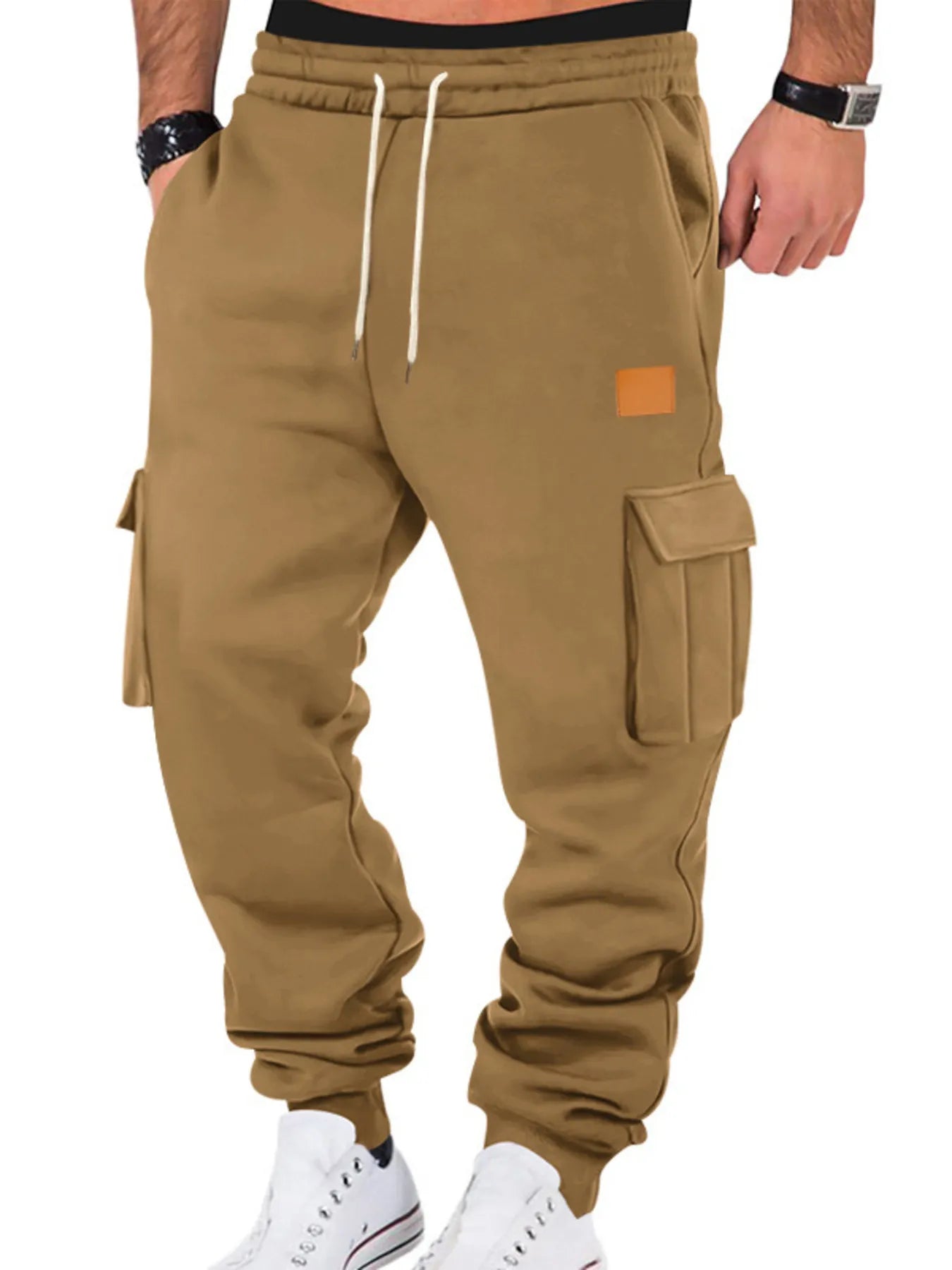 Men's Drawstring Cargo Jogger Pants - Comfortable Utility Joggers with Multiple Pockets