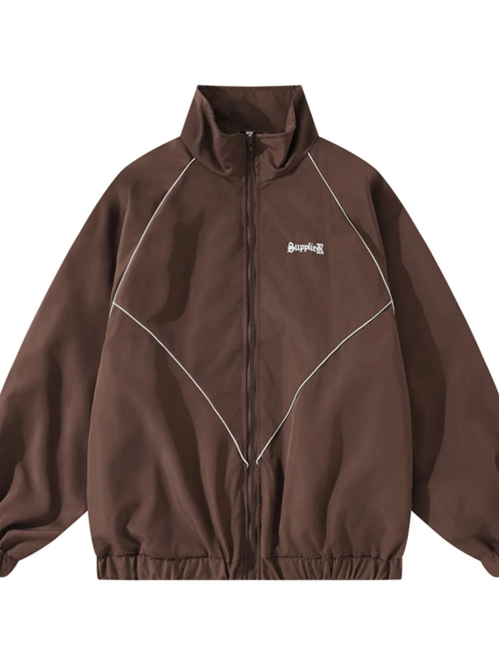 Men's Zip-Up Cotton Blend Jacket – 80% Polyester, 20% Cotton, Full Zip & Long Sleeve