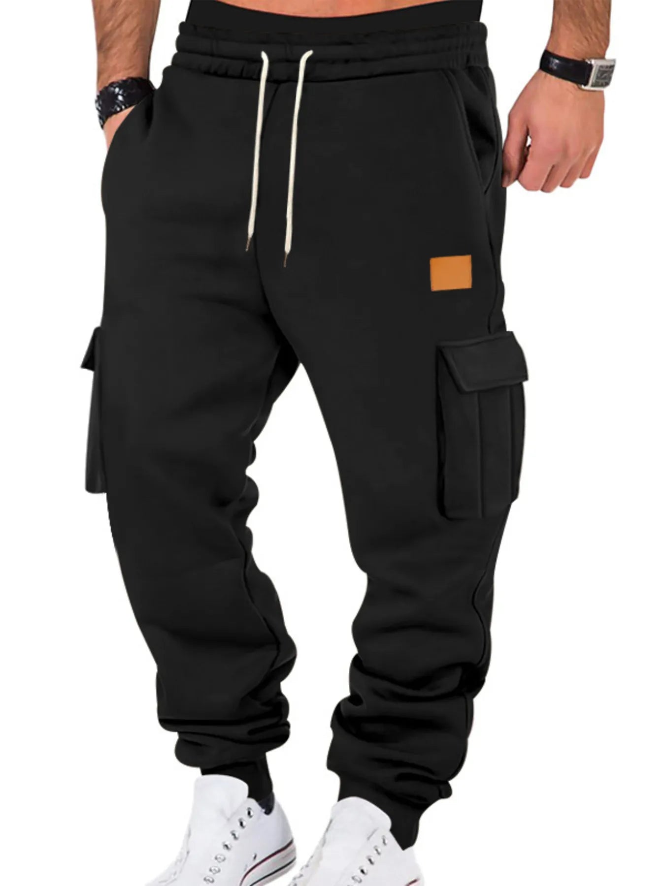 Men's Drawstring Cargo Jogger Pants - Comfortable Utility Joggers with Multiple Pockets