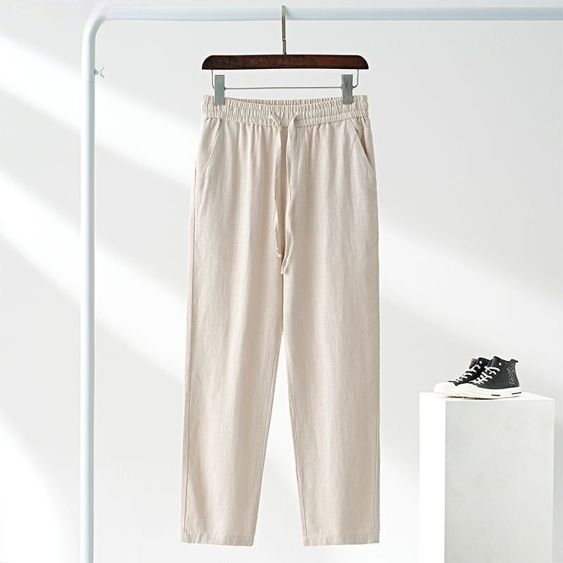 Men's Japanese-Style Linen Casual Pants – Relaxed Straight Leg, Sizes S–5XL
