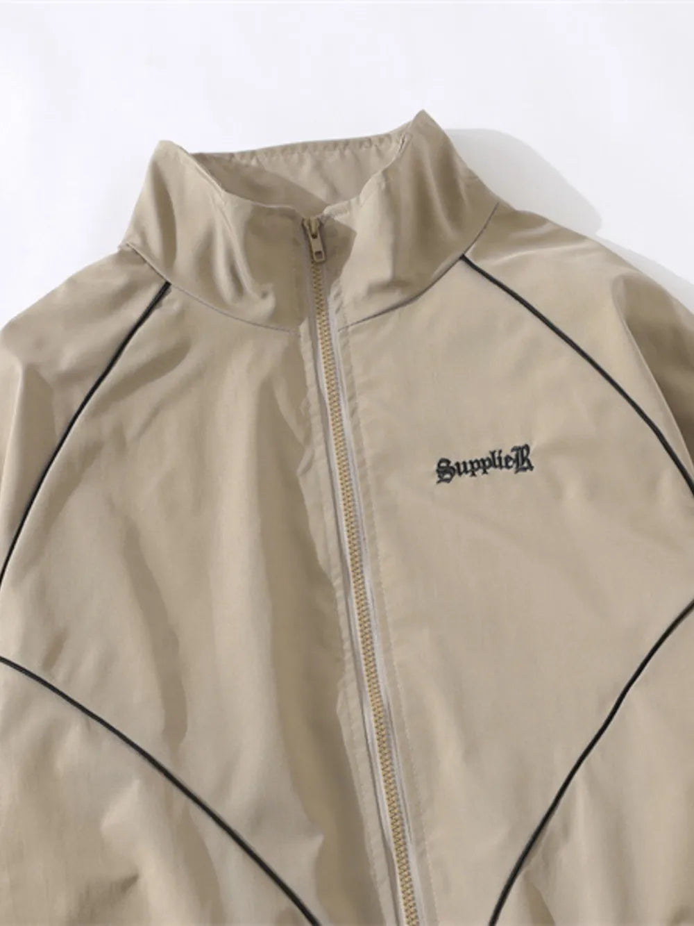 Men's Zip-Up Cotton Blend Jacket – 80% Polyester, 20% Cotton, Full Zip & Long Sleeve