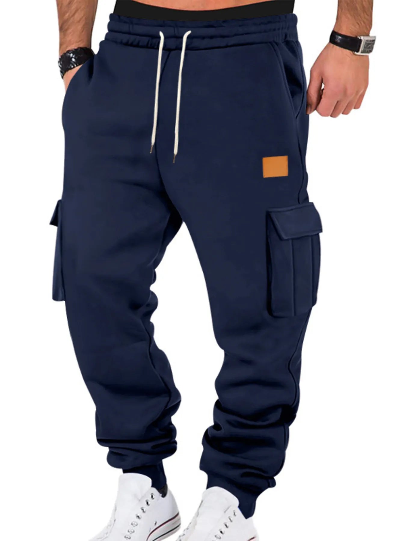 Men's Drawstring Cargo Jogger Pants - Comfortable Utility Joggers with Multiple Pockets