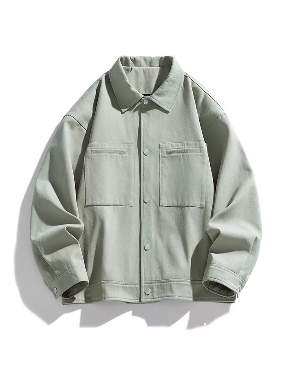 Men's Plus Size Snap-Down Jacket – 100% Cotton Oversized Fit