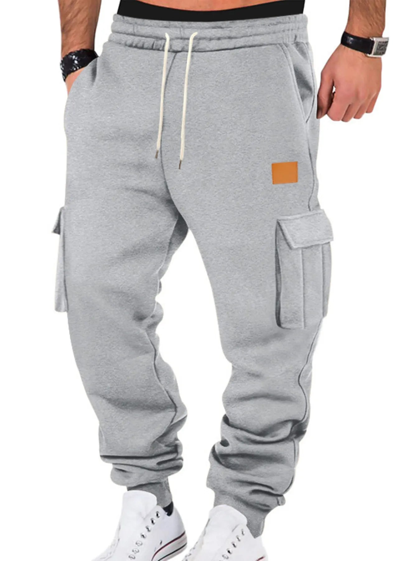 Men's Drawstring Cargo Jogger Pants - Comfortable Utility Joggers with Multiple Pockets