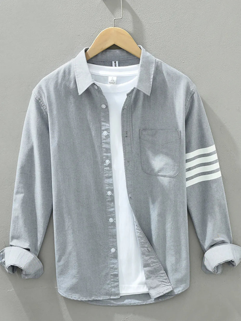 Men's Plus Size Striped Button-Up Shirt – Cotton Blend Big & Tall