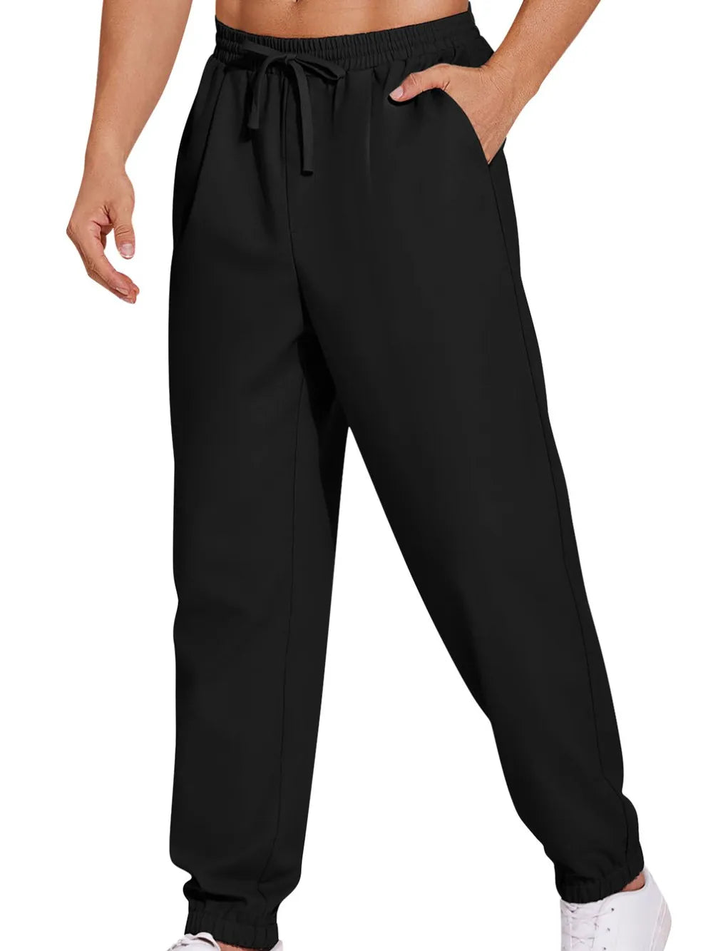 Men's Plus Size Drawstring Joggers – Lightweight Polyester Sweatpants