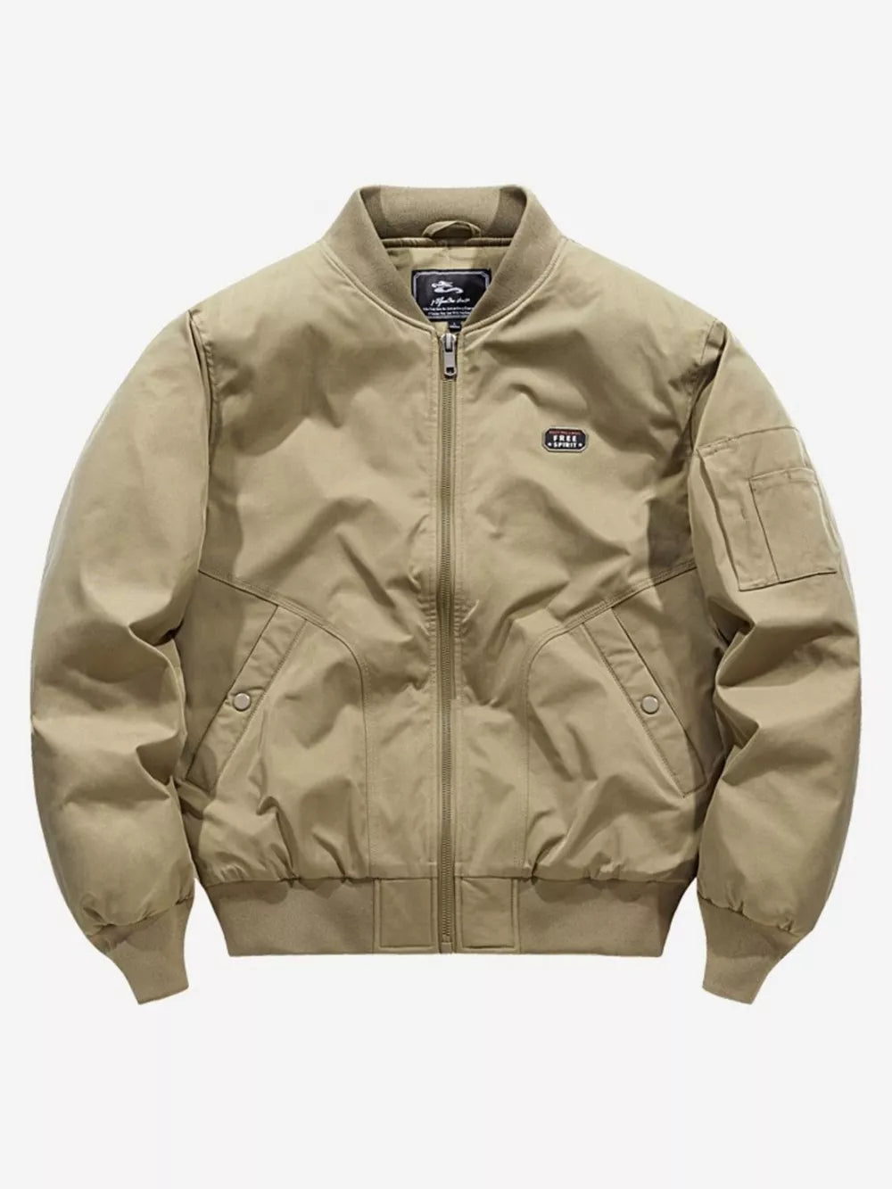Men's Plus Size Bomber Jacket – 100% Polyester, Full Zip & Pocketed | Sizes M–4XL