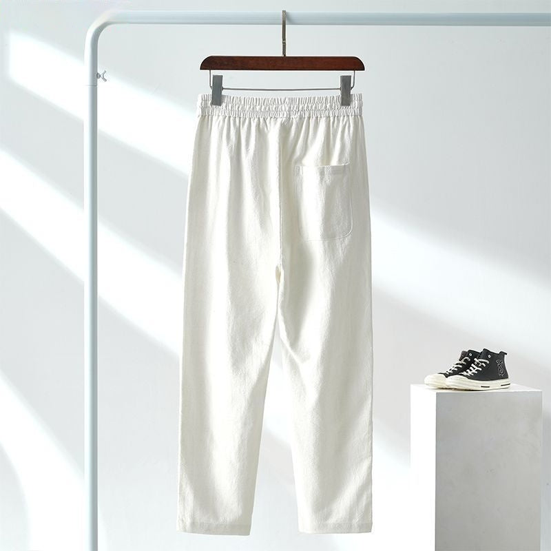 Men's Japanese-Style Linen Casual Pants – Relaxed Straight Leg, Sizes S–5XL