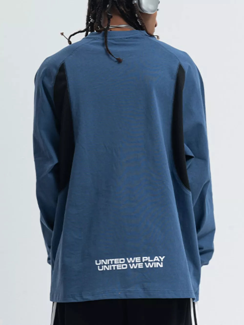 Men's Long Sleeve Relaxed Fit T-Shirt – Contrast Stitching Cotton Blend