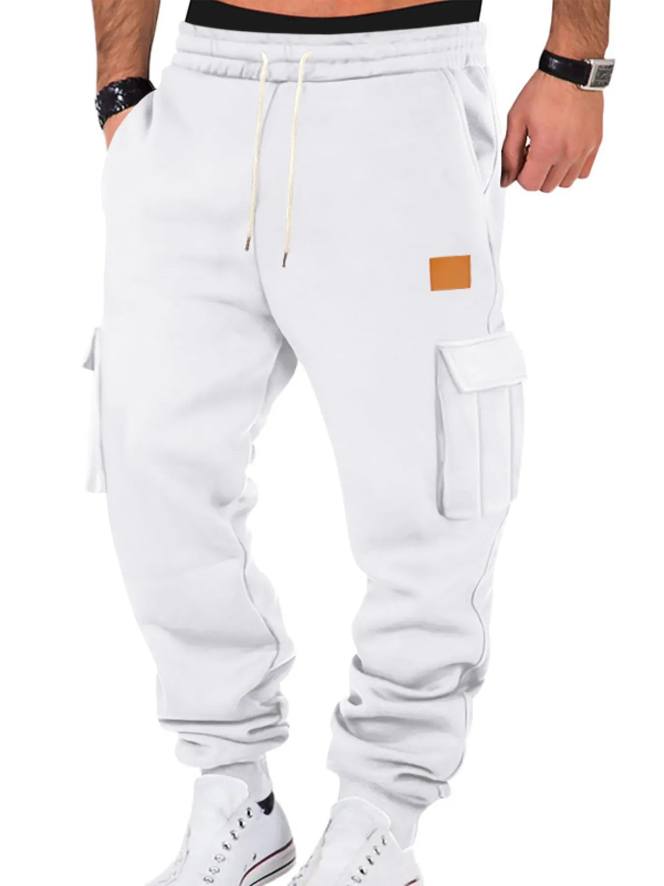 Men's Drawstring Cargo Jogger Pants - Comfortable Utility Joggers with Multiple Pockets