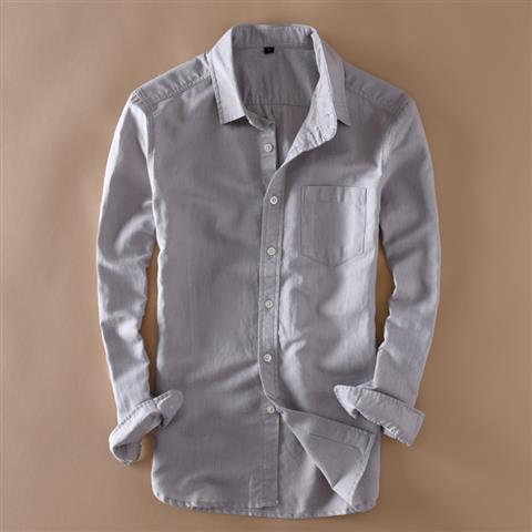 Men's Japanese Retro Linen Shirt – Breathable Cotton-Linen Blend, White & Black