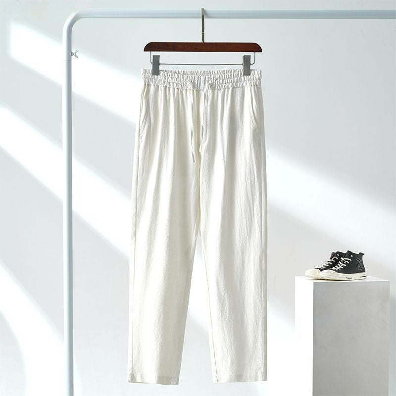 Men's Japanese-Style Linen Casual Pants – Relaxed Straight Leg, Sizes S–5XL