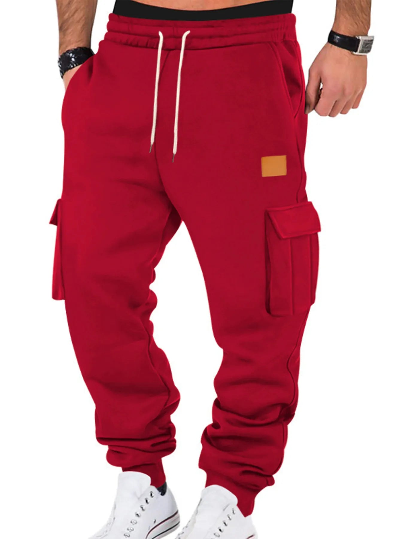 Men's Drawstring Cargo Jogger Pants - Comfortable Utility Joggers with Multiple Pockets