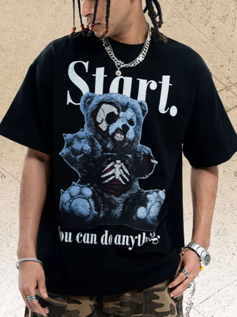 Men's Graphic Oversized T-Shirt – Cotton Blend Streetwear Tee