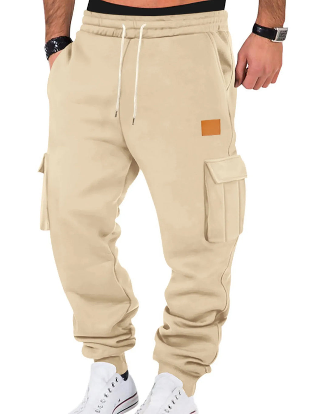 Men's Drawstring Cargo Jogger Pants - Comfortable Utility Joggers with Multiple Pockets
