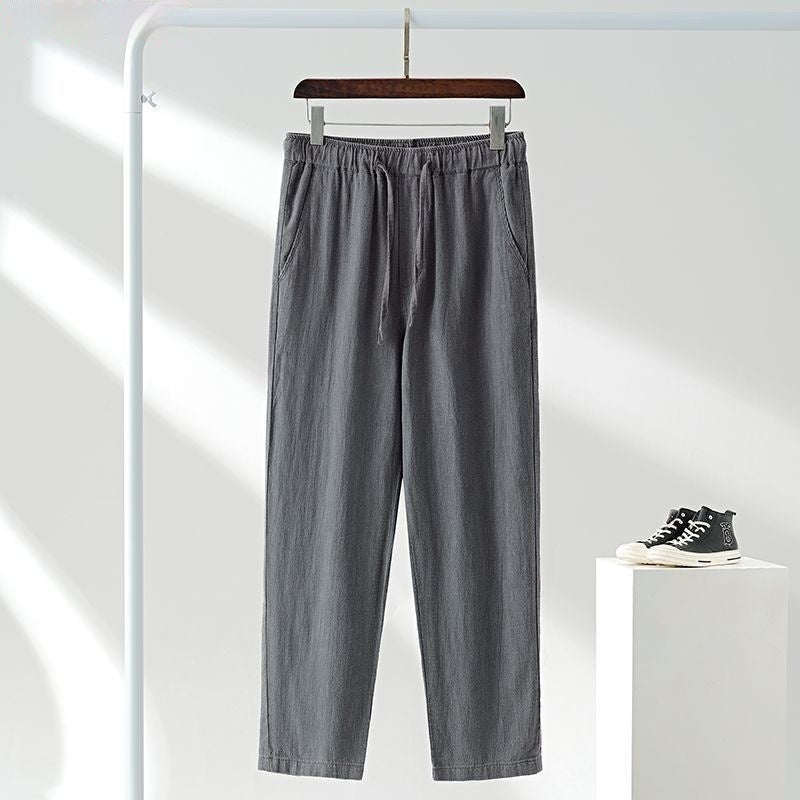 Men's Japanese-Style Linen Casual Pants – Relaxed Straight Leg, Sizes S–5XL