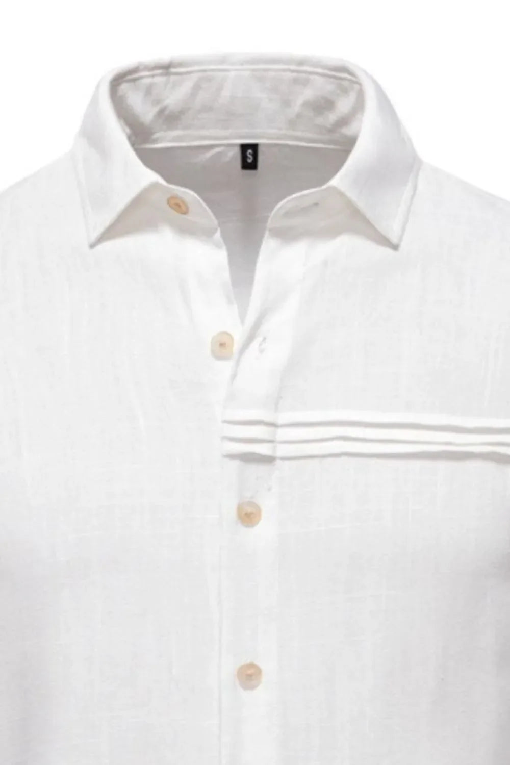 Men's Collared Button-Down Shirt – Viscose Linen Blend Clean Minimal Top