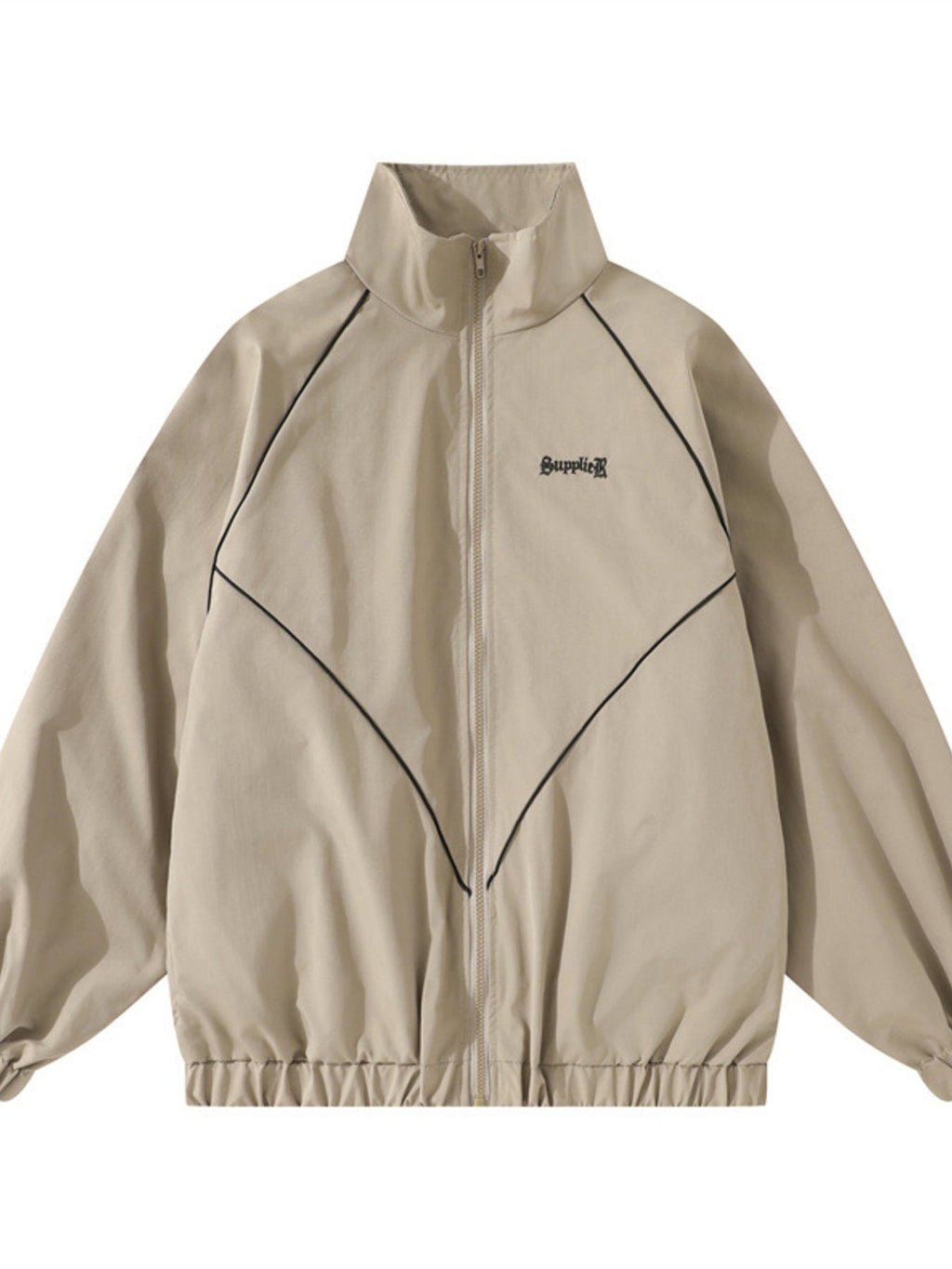 Men's Zip-Up Cotton Blend Jacket – 80% Polyester, 20% Cotton, Full Zip & Long Sleeve