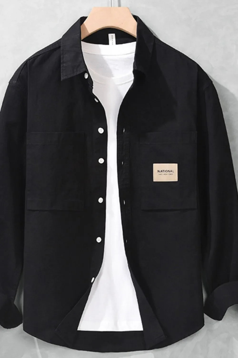 Men's Long Sleeve Button-Up Shirt – Soft Cotton Blend Everyday Casual Top