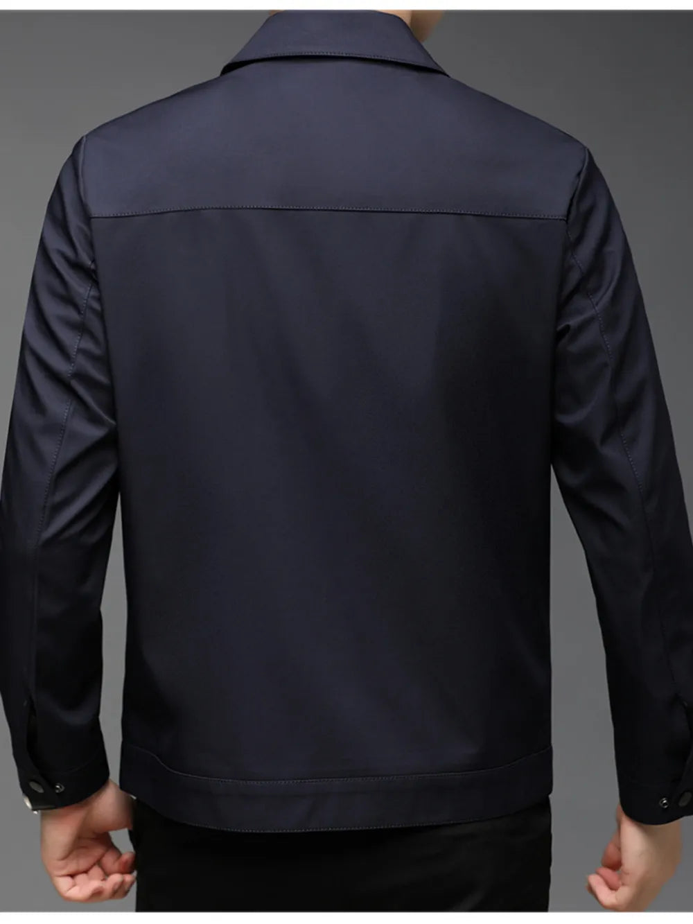 Men's Plus Size Zip-Up Jacket – 100% Polyester, Full Zip & Relaxed Fit
