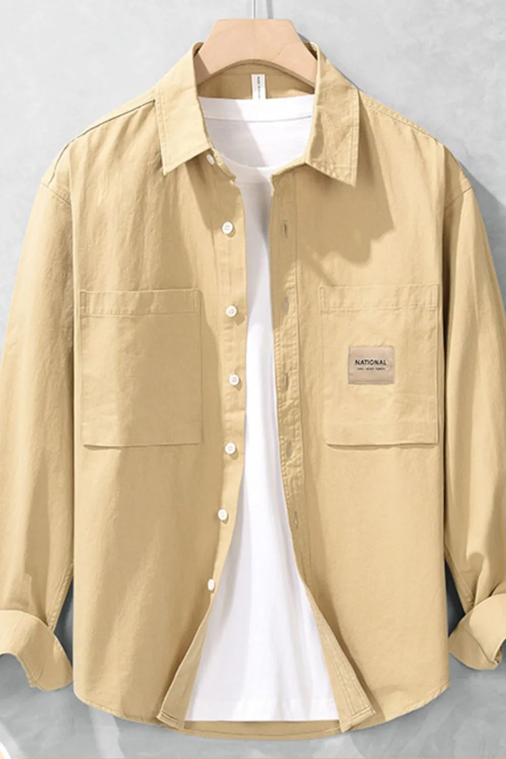 Men's Long Sleeve Button-Up Shirt – Soft Cotton Blend Everyday Casual Top