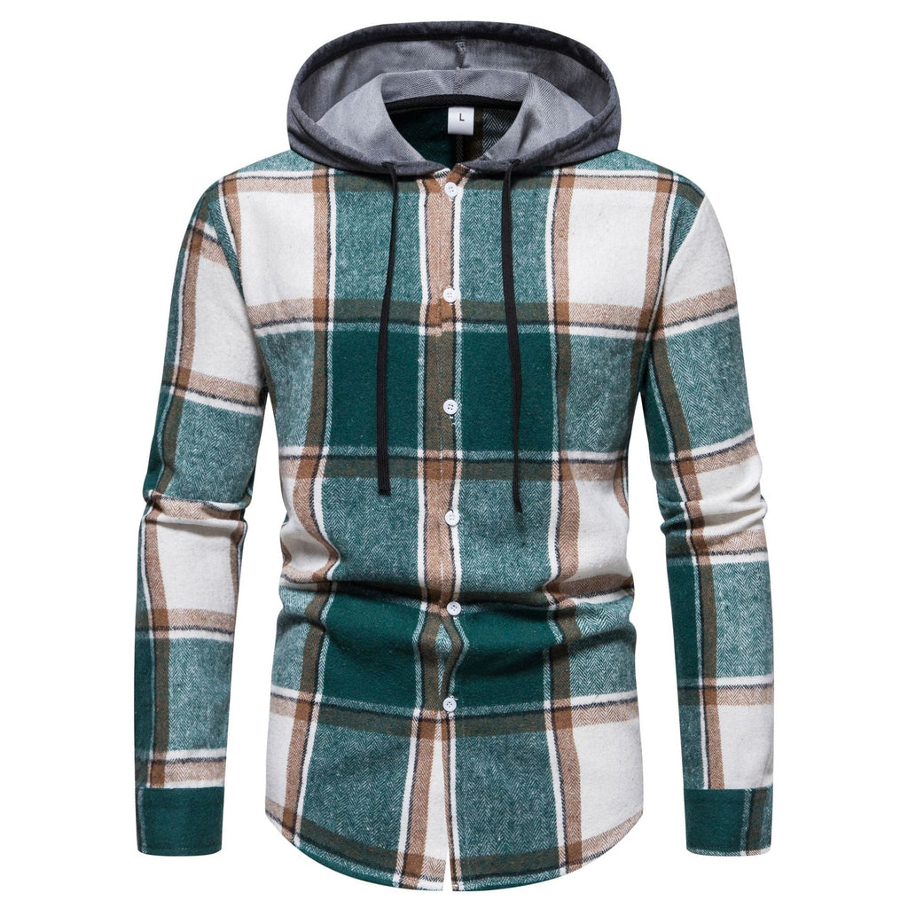 Men's Plaid Button-Up Shirt – Classic Pattern Casual Top