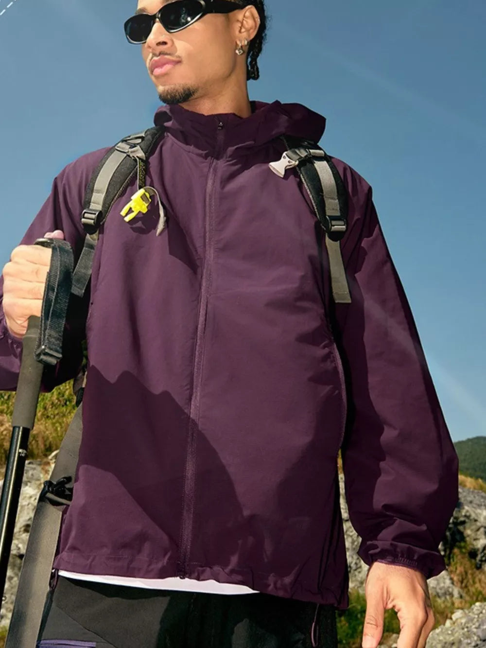 Men's Zip-Up Long Sleeve Jacket – 100% Polyester, Full Zip & Pocketed