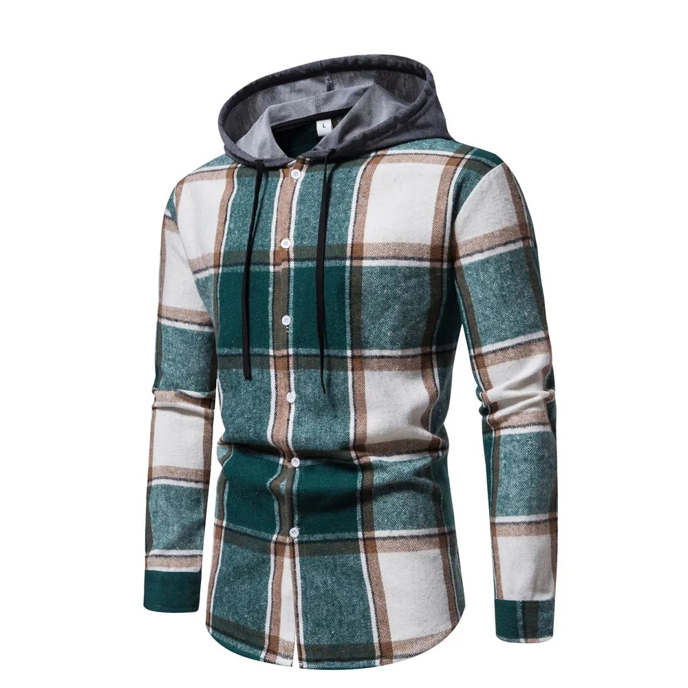 Men's Plaid Button-Up Shirt – Classic Pattern Casual Top