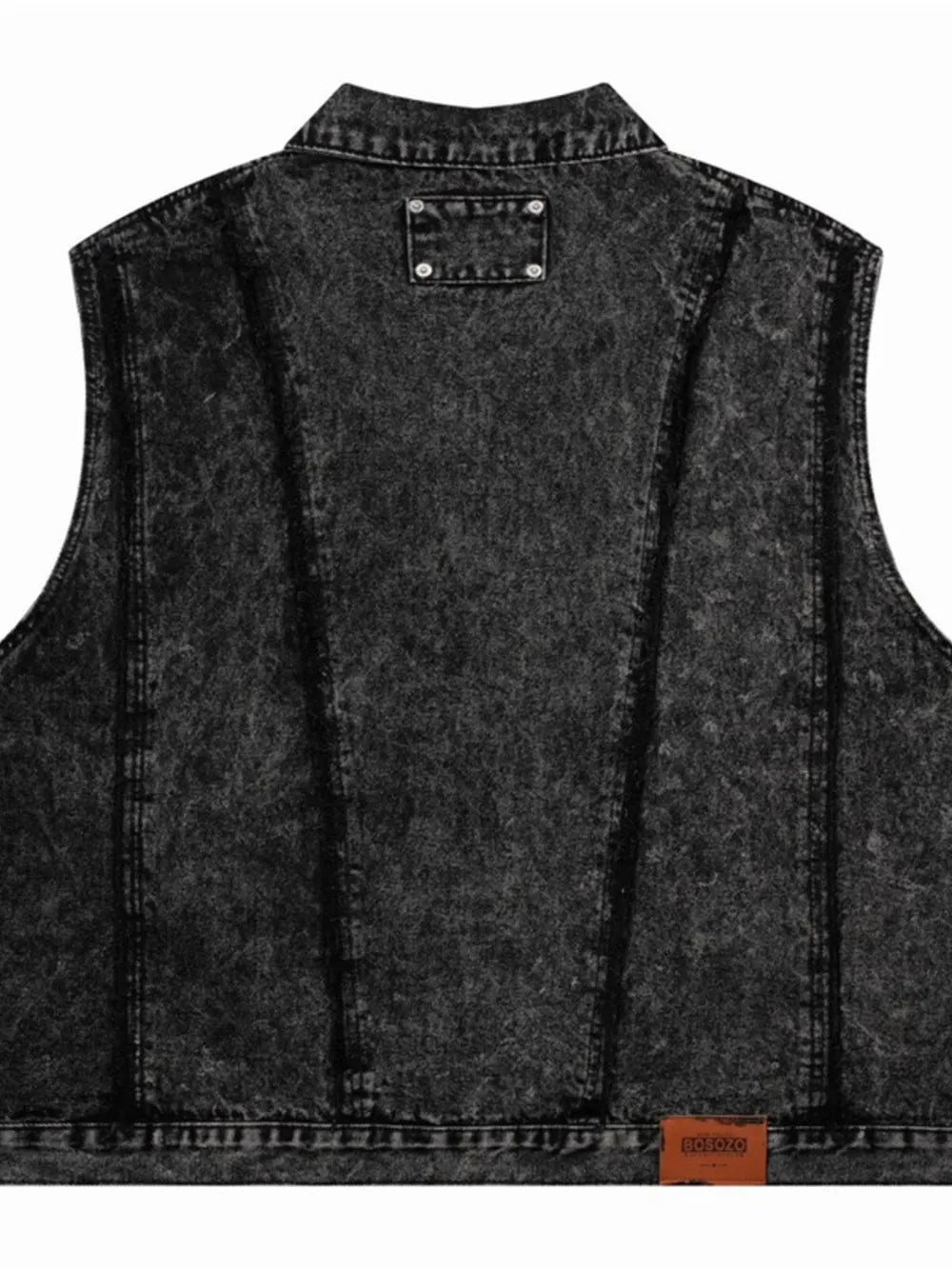 Men's Sleeveless Denim Jacket – Distressed Washed, Button-Up & 85% Cotton Blend